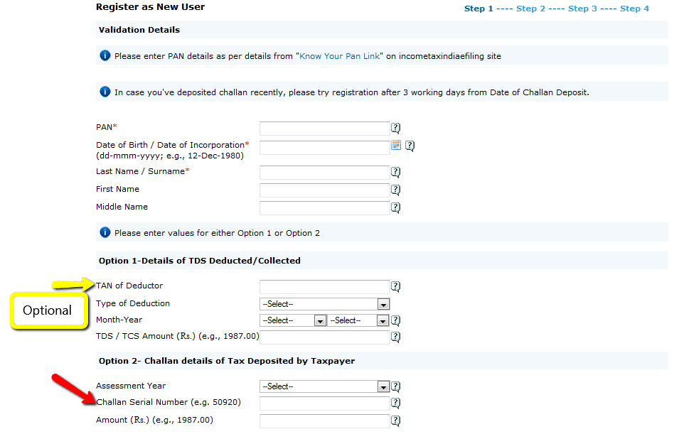 register on traces site