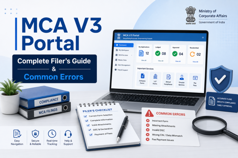 MCA V3 Portal — Complete filer’s guide & common errors