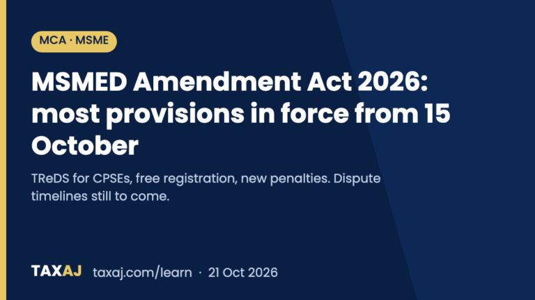 MSMED Amendment Act 2026: Most Provisions in Force From 15 October 2026